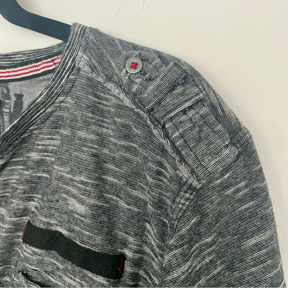 Paper Denim & Cloth Heathered Gray Short-Sleeve Henley Pocket Tee Men’s Size L - Picture 8 of 10